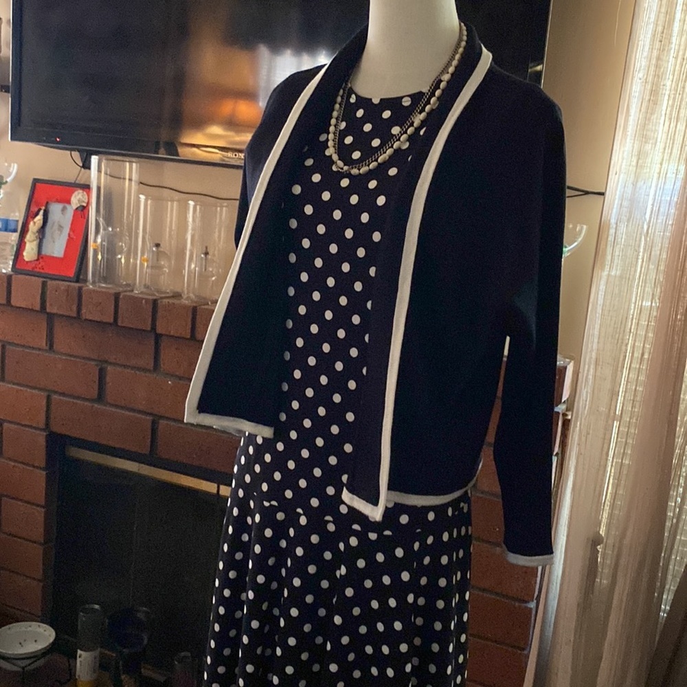 Vintage Lauren Ralph Lauren Large below knee 2 piece dress - Picture 2 of 5
